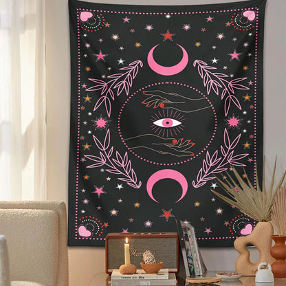 Decobites Moon Eye Botanical Hippie Tapestry Wall Hanging BoHo Home Decor Trippy Print Tapestry