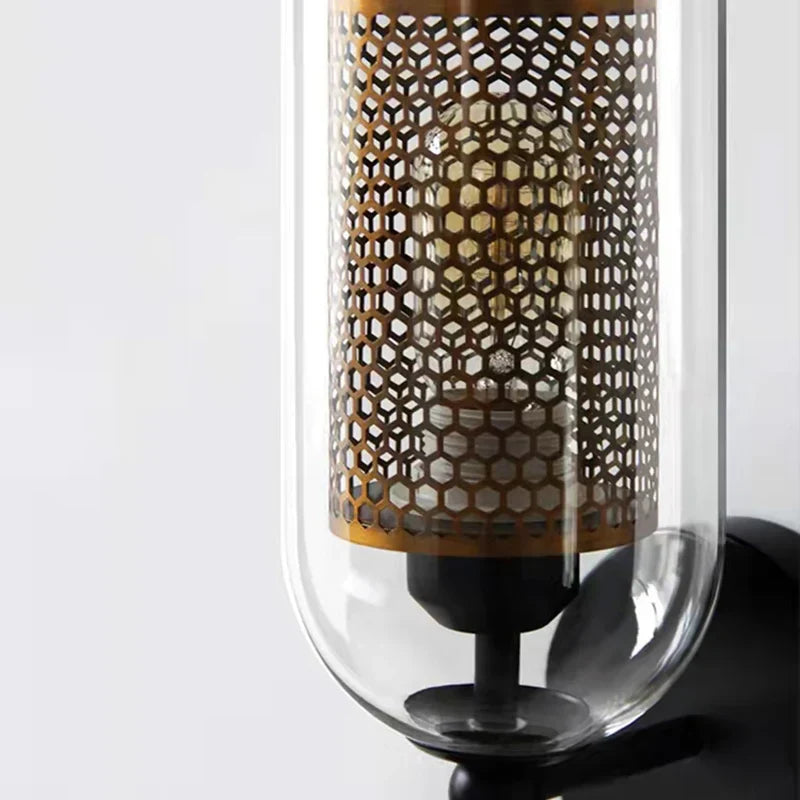 DecorBites™ Clear Glass Wall Light Sconce, Modern Bathroom Bedroom Foyer Lighting Fixtures