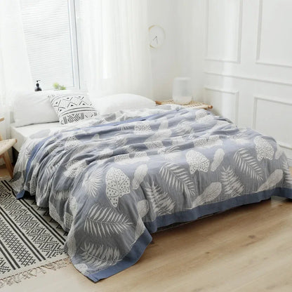 بطانية ديكوربايتس™ 100% قطنية بتصميم نورديك - مفرش سرير ناعم من الشاش لغرفة النوم والأريكة