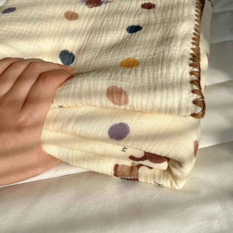 DecorBites™ Korean Cotton Cartoon Blanket for Travel & Home - Kids, Adults