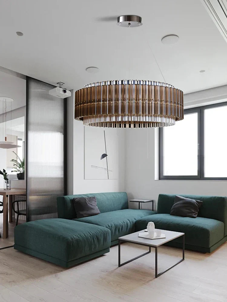 DecorBites™ Crystal Chandelier: Elegant Dimmable LED Light Fixture for Living Room & Dining Décor