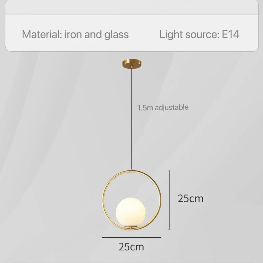 DecorBites™ Glass Pendant Lights: Modern Bedroom Bedside Chandeliers for Home Indoor Decor