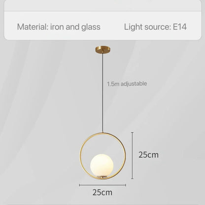 DecorBites™ Glass Pendant Lights: Modern Bedroom Bedside Chandeliers for Home Indoor Decor