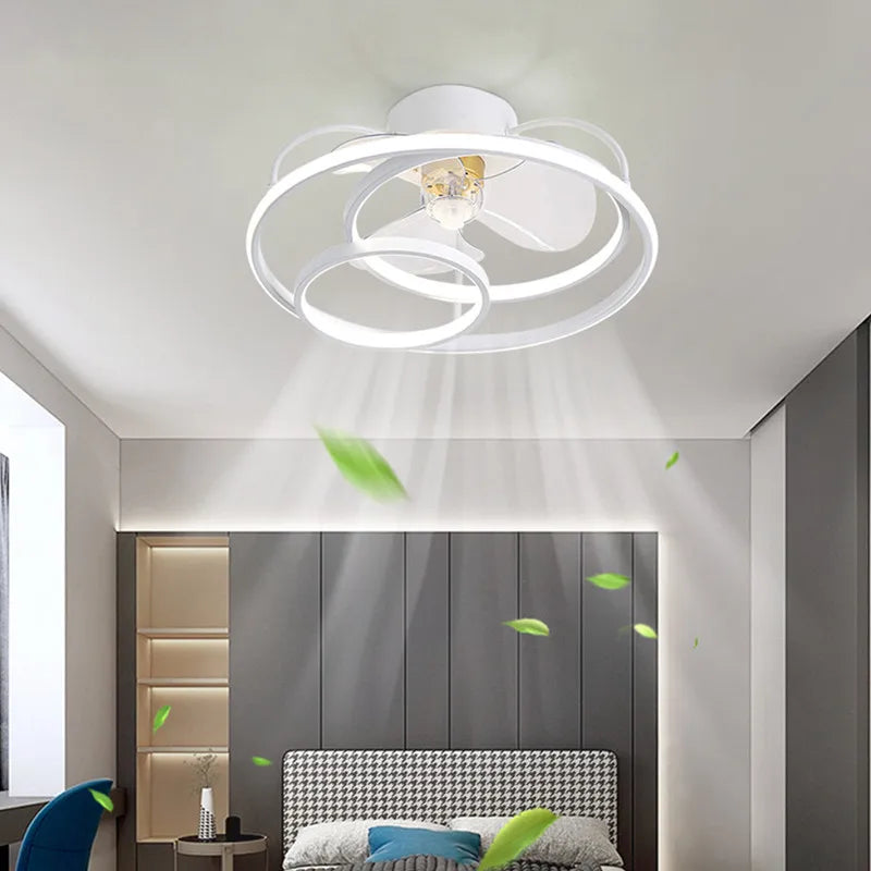 DecorBites™ LED Ceiling Fan with Remote Control, Modern Silent Lighting Fixture for Bedroom and Dining Room