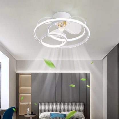 DecorBites™ LED Ceiling Fan with Remote Control, Modern Silent Lighting Fixture for Bedroom and Dining Room