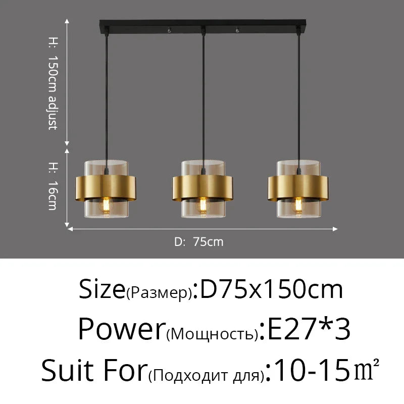 Lámparas colgantes doradas DecorBites™ para pasillo, restaurante o dormitorio - Estilo nórdico posmoderno minimalista