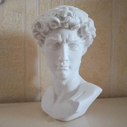 DecorBites™ David Statue Head Sculpture Mini Gypsum Resin Art Craft Home Decor
