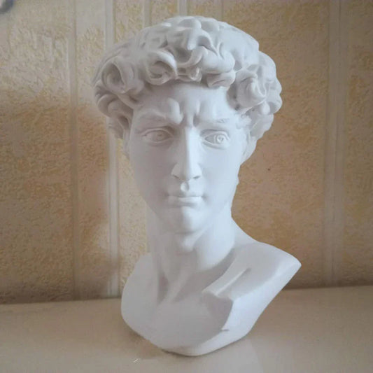 DecorBites™ David Statue Head Sculpture Mini Gypsum Resin Art Craft Home Decor