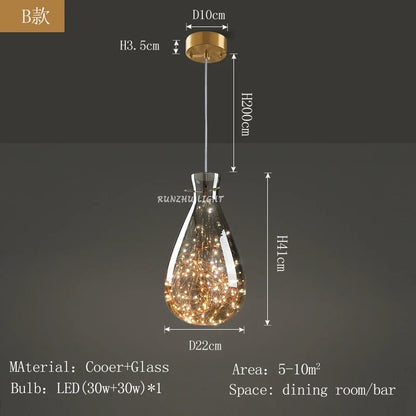 DecorBites™ Antique Brass Glass Chandelier for Dining Room and Bar