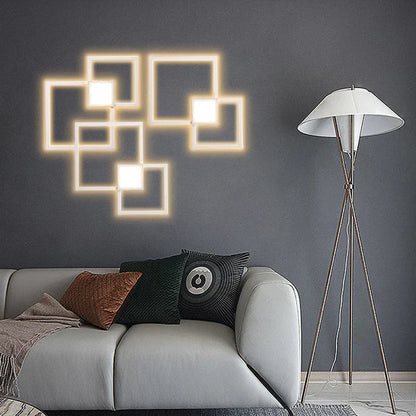DecorBites™ Dimmable Square LED Wall Sconce: Modern Black White Metal Indoor Lighting