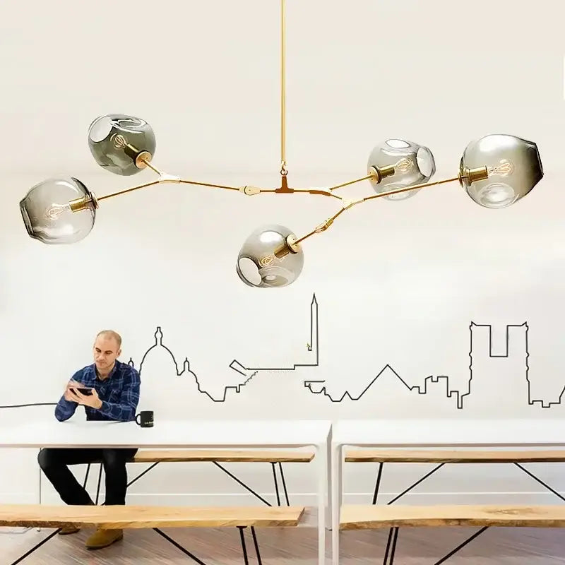 DecorBites™ Contemporary Glass Bubble Chandelier for Living Room