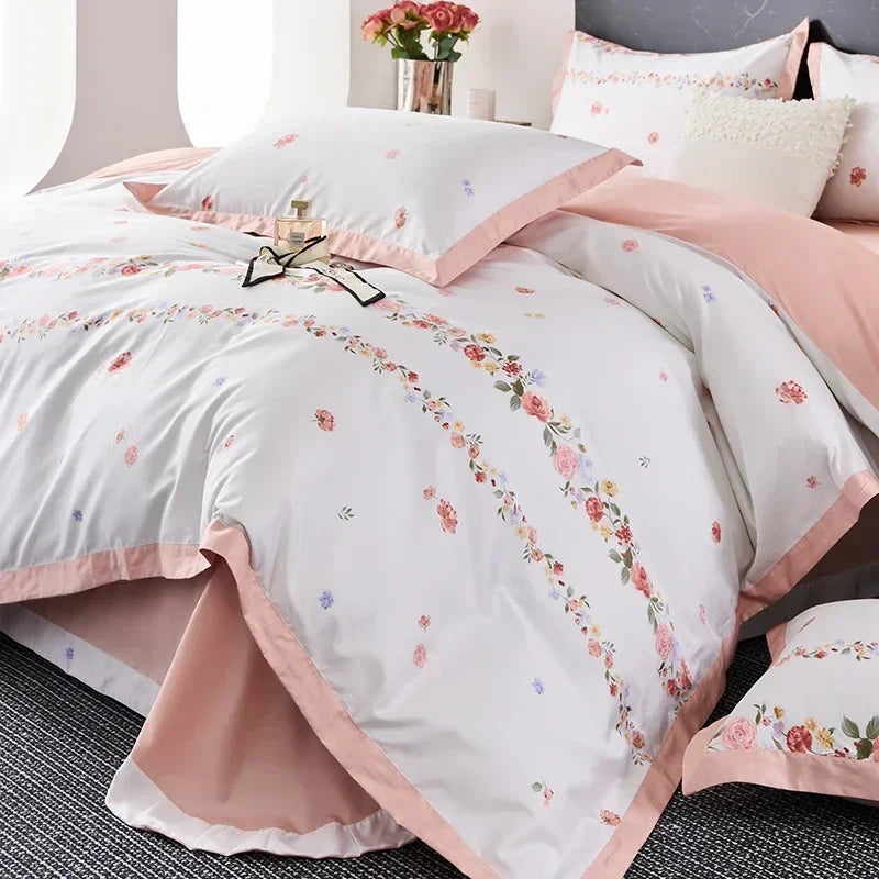 DecorBites™ Egyptian Cotton Bedding Set Queen King Ru Double Size Print Bed Linens