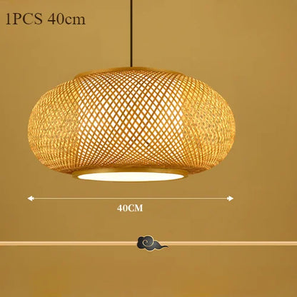 Japanese Bamboo Woven Pendant Lantern
