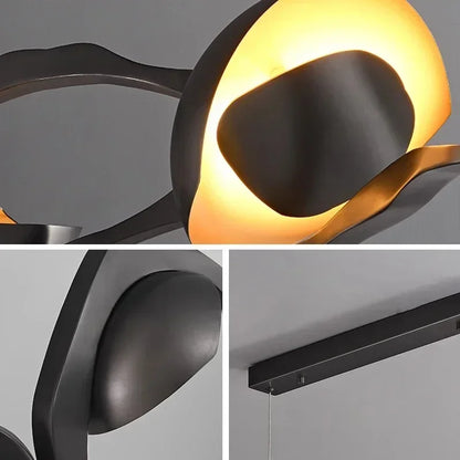 Modern Crystal Linear Pendant Light in Painted Iron