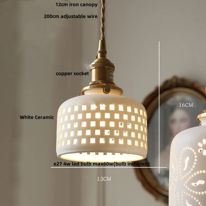 DecorBites™ Ceramic Knob Switch LED Pendant Light, Nordic Modern Hang Lamp