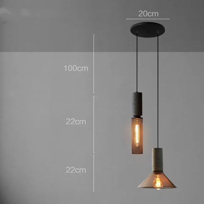 DecorBites™ Industrial Cement Metal Pendant Light for Home & Dining, LED Hanging Lamp