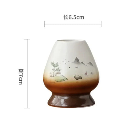 DecorBites™ Ceramic Matcha Whisk Holder Stand for Tea Ceremony and Dining Room