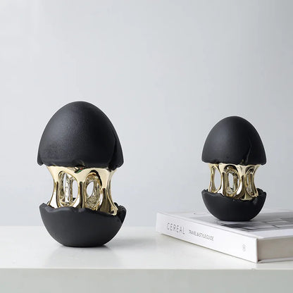 DecorBites™ Abstract Eggshell Hollow Out Cracked Egg Decorative Figurine