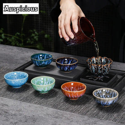 45ml Mini Tea Bowl Kiln Transformation Ceramic Tea Cup Chinese Kung Fu Teacup Espresso Coffee Cups Jianzhan Afternoon Teacups