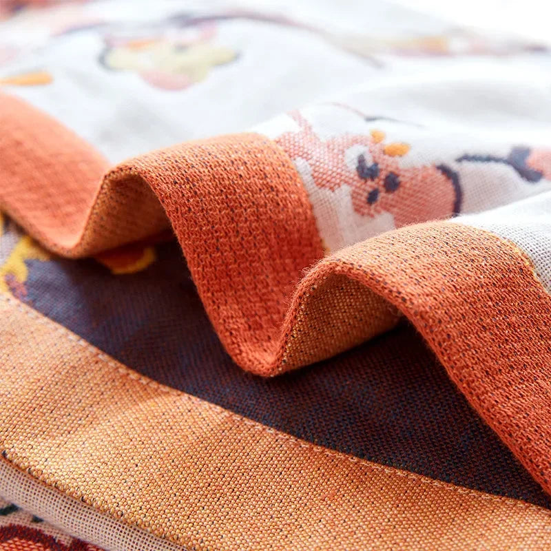 منشفة حمام ديكوربايتس™ قطنية شاشية بنقشة طاووس - ناعمة، لطيفة على البشرة، سريعة الجفاف - 90×180 سم