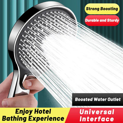 DecorBites™ Circular High Pressure Shower Head, Three Modes, Adjustable Water Outlet