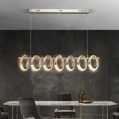 DecorBites™ Gold Acrylic LED Pendant Lights for Dining Room Kitchen Bar Chandelier