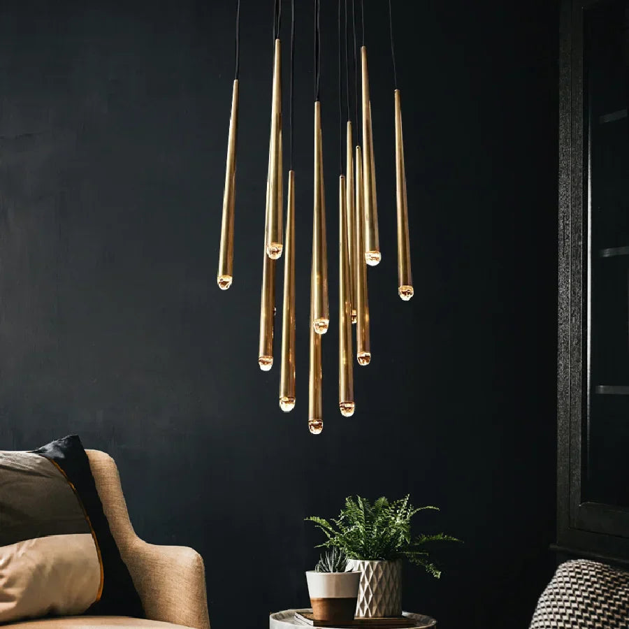 Lámpara colgante LED de cristal DecorBites™ para escaleras de villas retro