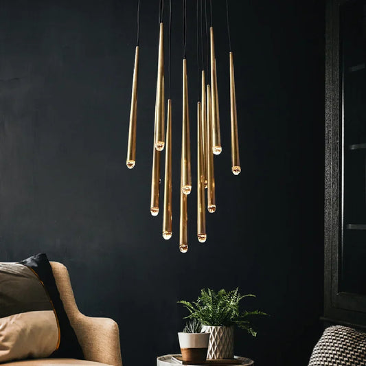 Lámpara colgante LED de cristal DecorBites™ para escaleras de villas retro