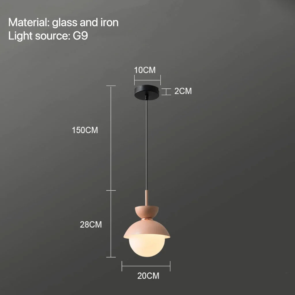 Nordic Glass Globe Pendant Light With Iron Finish