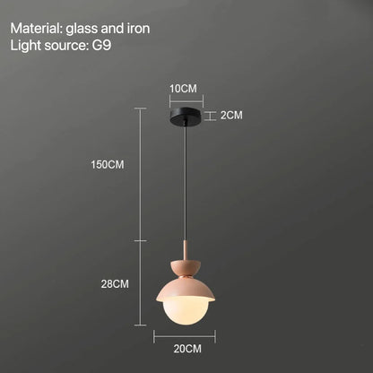 Nordic Glass Globe Pendant Light With Iron Finish