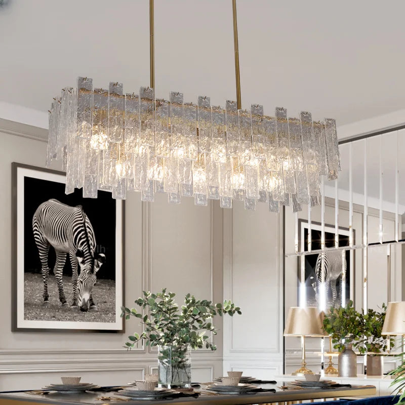 DecorBites™ Crystal Chandelier: Modern LED Pendant Light for Home Decor