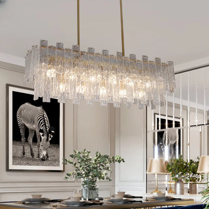 DecorBites™ Crystal Chandelier: Modern LED Pendant Light for Home Decor