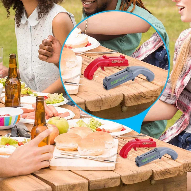 DecorBites™ Catapult Bottle Opener Gun for Creative Drink Opening and Bar Fun