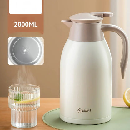 DecorBites™ Large 48-Hour Cold Bottle 2000ML Thermal Pot Hot Water Coffee Teapot
