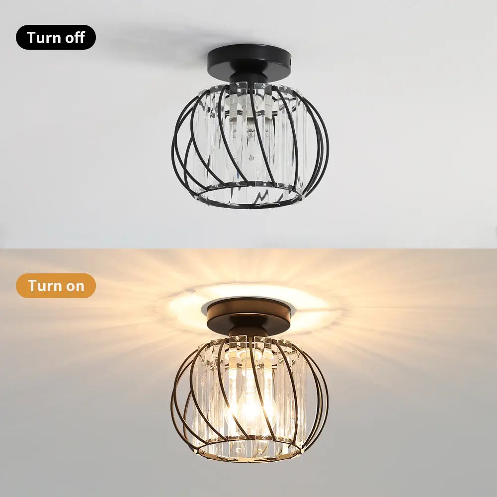 DecorBites™ Small Metal Cage Farmhouse Ceiling Light