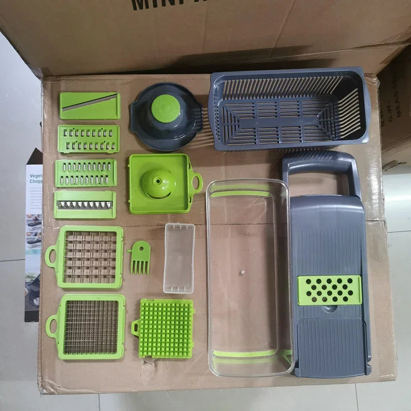 DecorBites™ 3-in-1 Vegetable Slicer Cutter Grater with Basket - Kitchen Essential