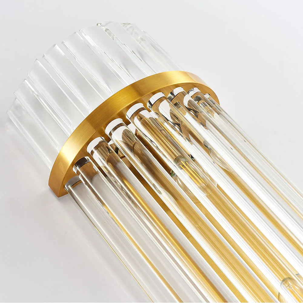 Luces de pared de cristal dorado Decorbites™: Aplique LED moderno para dormitorio, sala de estar y baño