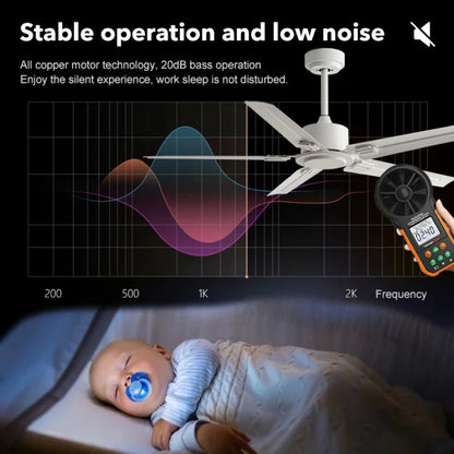 مروحة سقف حديثة بمحرك تيار مستمر 35 وات من ديكوربايتس™ مقاس 52/56 بوصة مع جهاز تحكم عن بعد