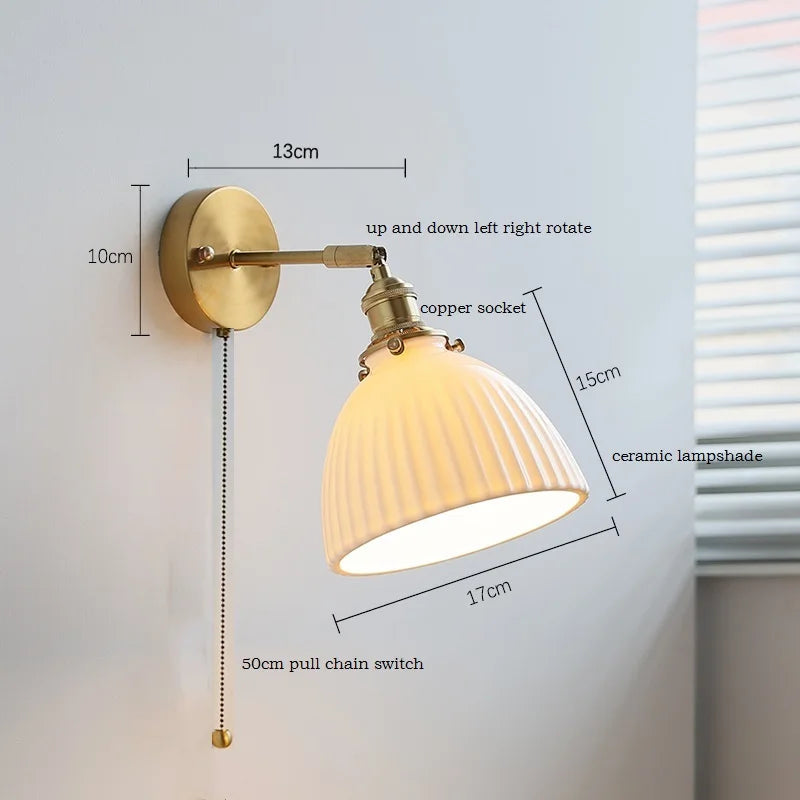 DecorBites™ Ceramic LED Wall Sconce Lamp for Bathroom Bedroom Living Room Mirror Lighting