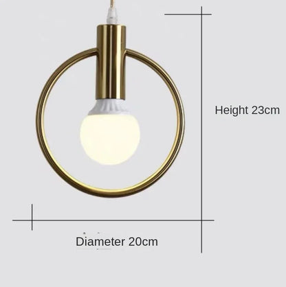 DecorBites™ Gold Ring Glass Ball Pendant Light Fixture for Bedroom Living Room.