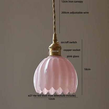 DecorBites™ Green LED Pendant Light Fixture Glass Japan Style Hang Lamp