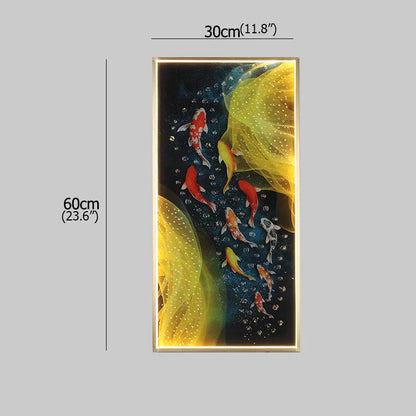 DecorBites™ Gold Fish LED Picture Wall Light for Home Decor & Bedroom Aisle