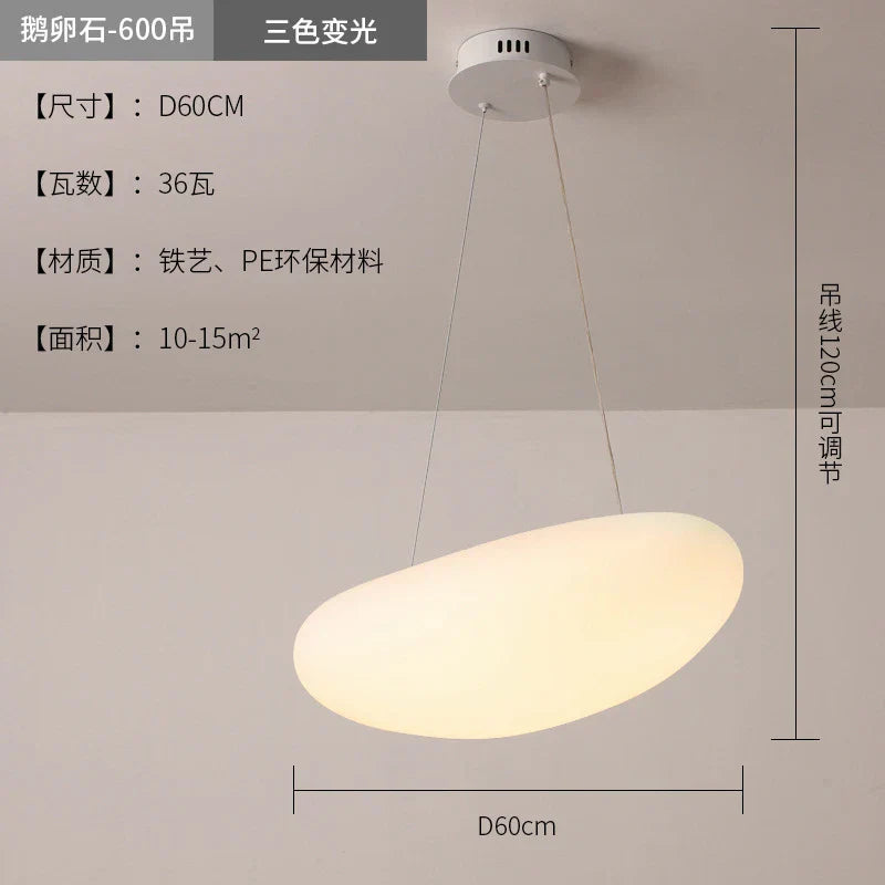 Lámpara colgante LED DecorBites™ Pebble: Elegante candelabro blanco para decoración de salas de estar, dormitorios y restaurantes.