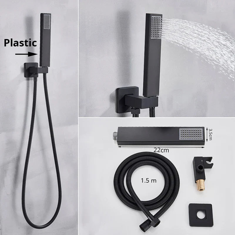 DecorBites™ Handshower Head with Stainless Steel Hose - Wall Mounted Faucet Set