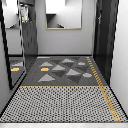 DecorBites™ Grey Crystal Velvet Entrance Rug - Luxe Absorbent, Anti-Slip, Easy-Clean Living Room Carpet