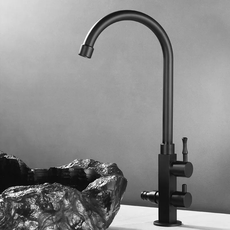 DecorBites™ Brass Outdoor Faucet with Double Function, Deck Mounted Tall Antique Garden Tap