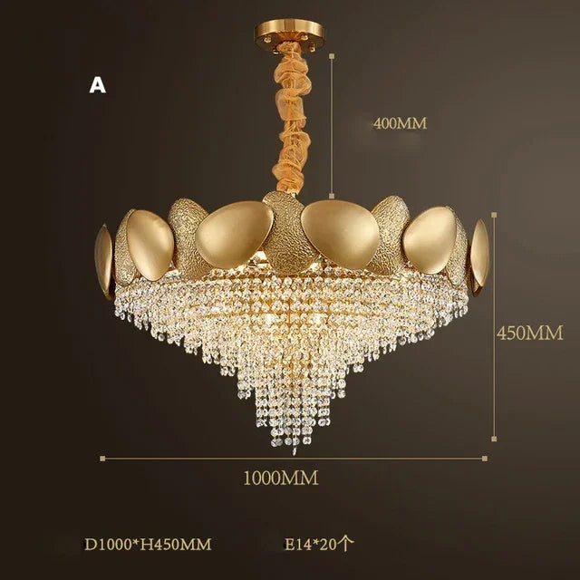 DecorBites™ Crystal Chandelier: Modern LED Tassels Stainless Steel Pendant Light for Living Room