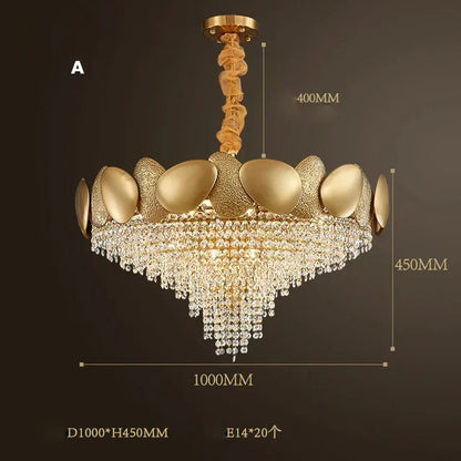 DecorBites™ Crystal Chandelier: Modern LED Tassels Stainless Steel Pendant Light for Living Room