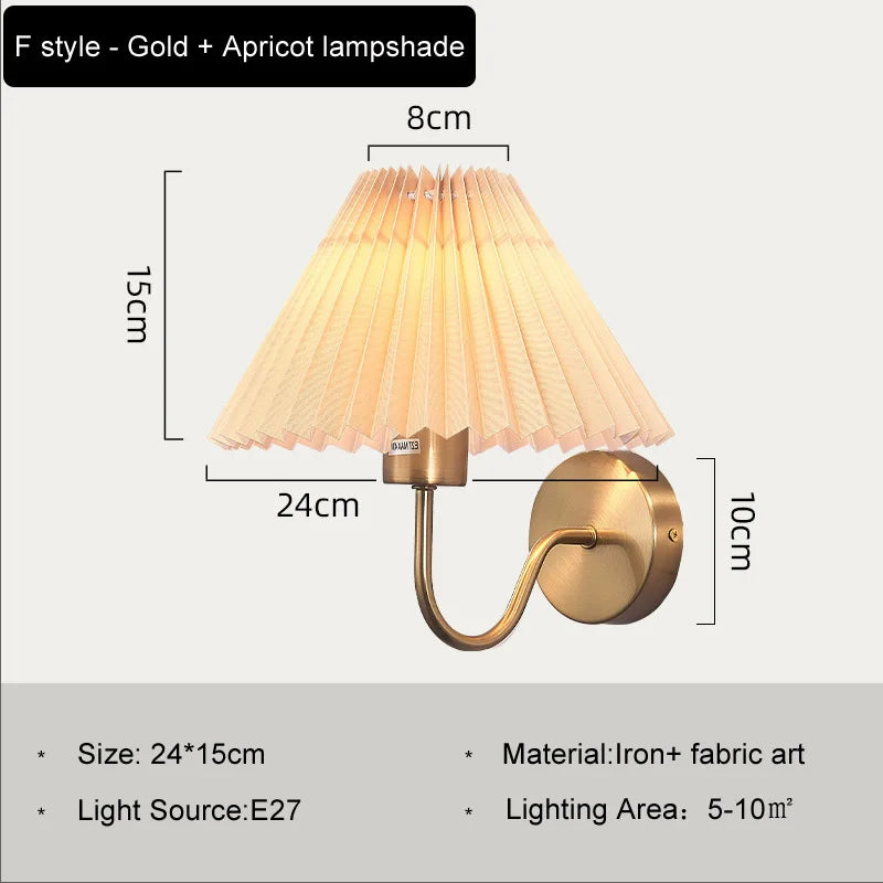 DecorBites™ Cloth Lampshade LED Wall Lamp for Bedroom & Living Room Decor