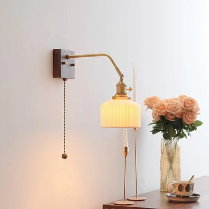 DecorBites™ Ceramic Copper LED Wall Lamps Pull Chain Switch Modern Stair Light Fixtures